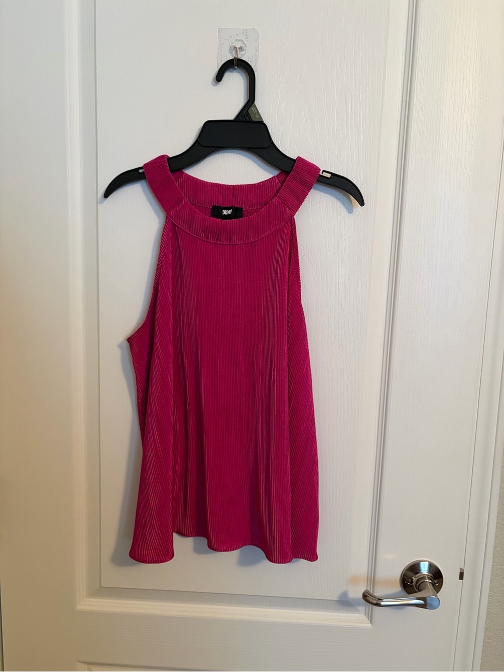 DKNY Magenta Ribbed Halter Tank Top